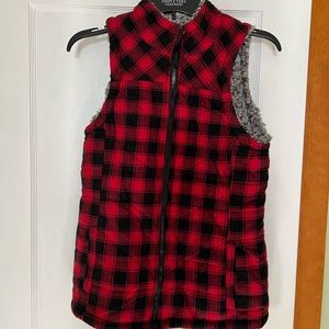 Red buffalo plaid vest